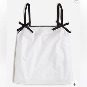 J. Crew Poplin Bow Strap Tank Top